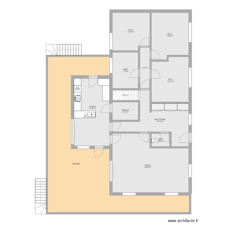 Gelbressée situation projetée. Plan de 22 pièces et 323 m2