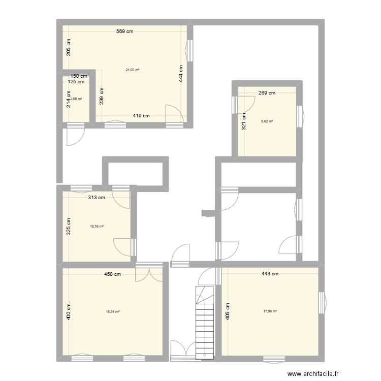 plan solo sébi bis. Plan de 6 pièces et 79 m2