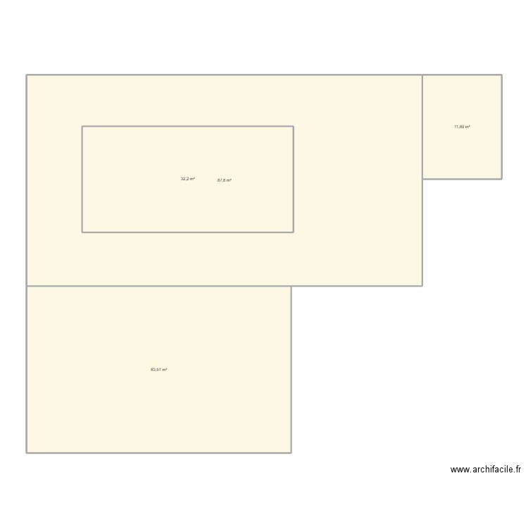 WCS. Plan de 16 pièces et 120 m2