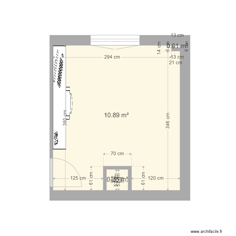 Chambre Léo. Plan de 3 pièces et 11 m2