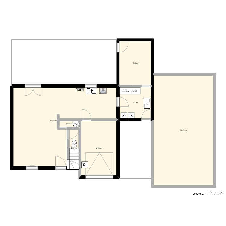 maison . Plan de 7 pièces et 129 m2