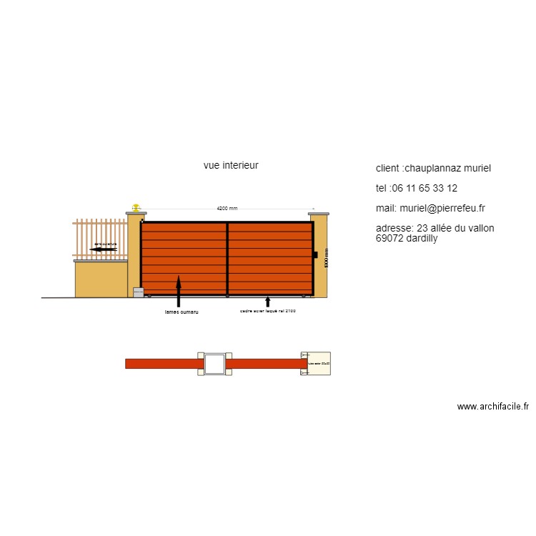 portail bois metal. Plan de 0 pièce et 0 m2