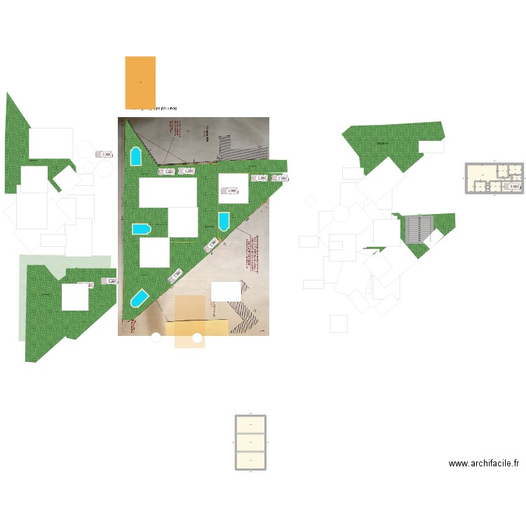 PLAN HALLE RIVOIRE. Plan de 38 pièces et 660 m2