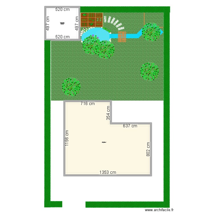 maison1. Plan de 2 pièces et 160 m2