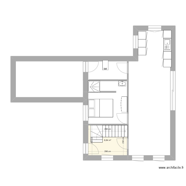 Douai. Plan de 1 pièce et 7 m2