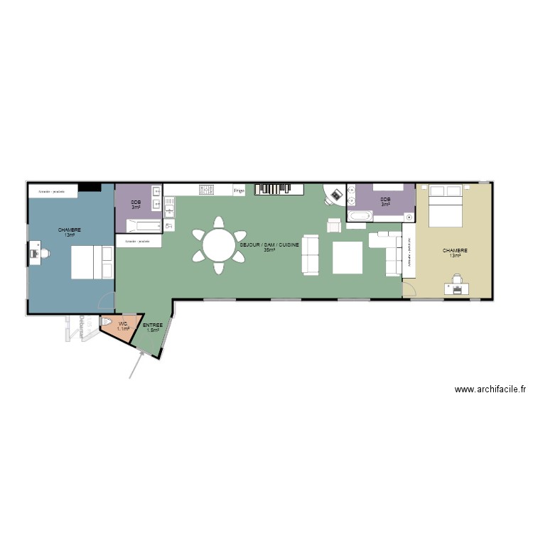 EXEMPLE PLAN 2. Plan de 7 pièces et 977 m2