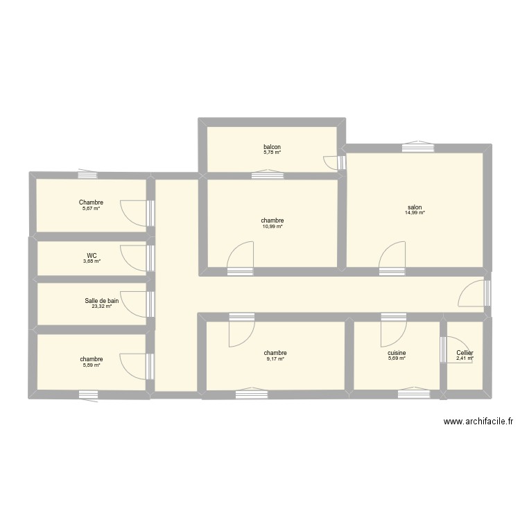 inter 24/01/25. Plan de 10 pièces et 88 m2