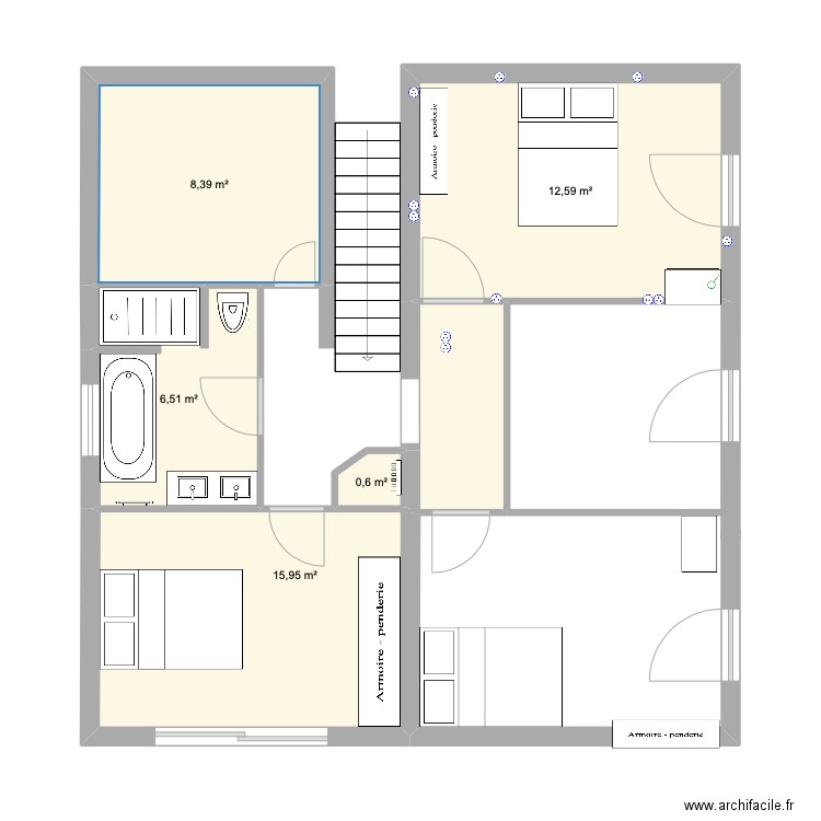 TEST1. Plan de 5 pièces et 44 m2