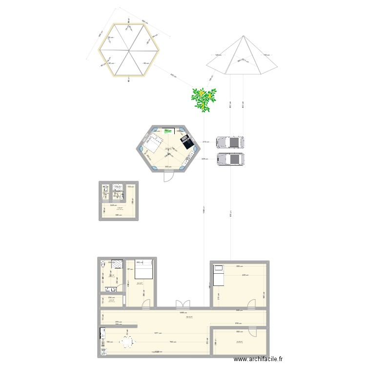 case wedjap . Plan de 9 pièces et 156 m2