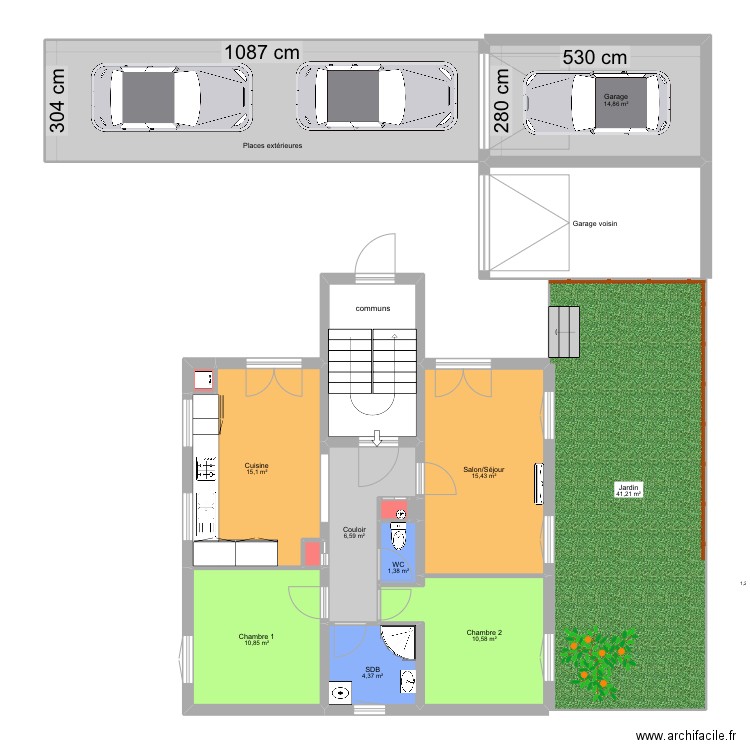 Maison de rêve Espagnol . Plan de 16 pièces et 178 m2