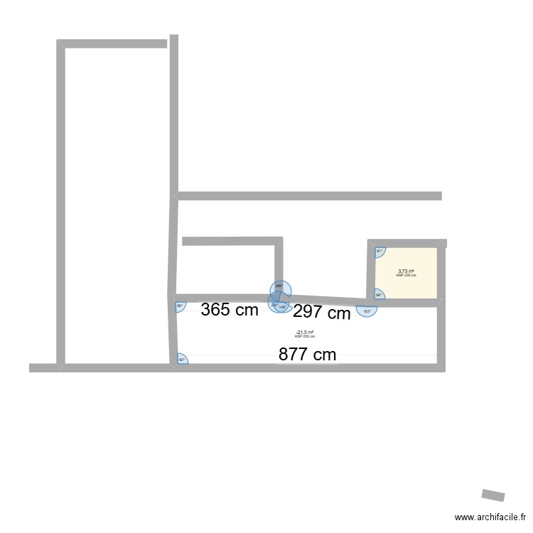 le perrier. Plan de 2 pièces et 22 m2