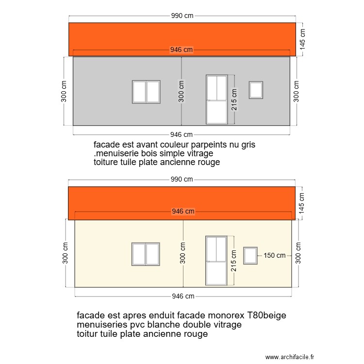 facadeavant et apres et apres . Plan de 0 pièce et 0 m2