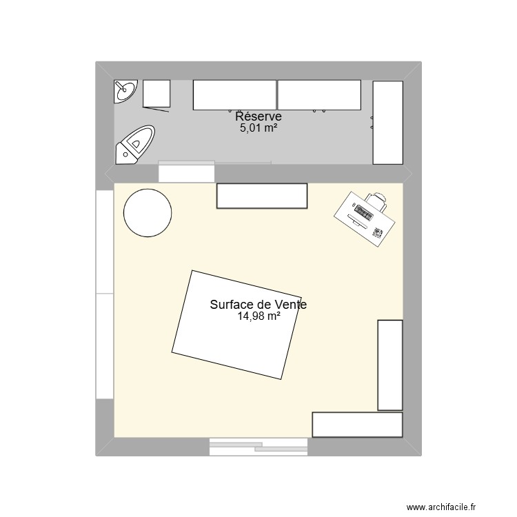 Pop up phytomer. Plan de 2 pièces et 20 m2