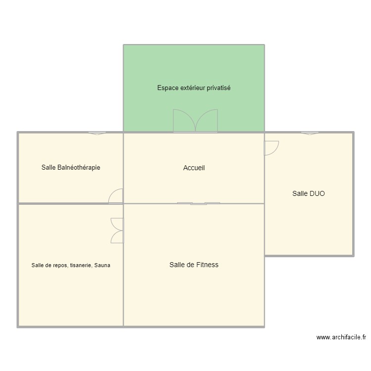 Plan institut. Plan de 6 pièces et 225 m2