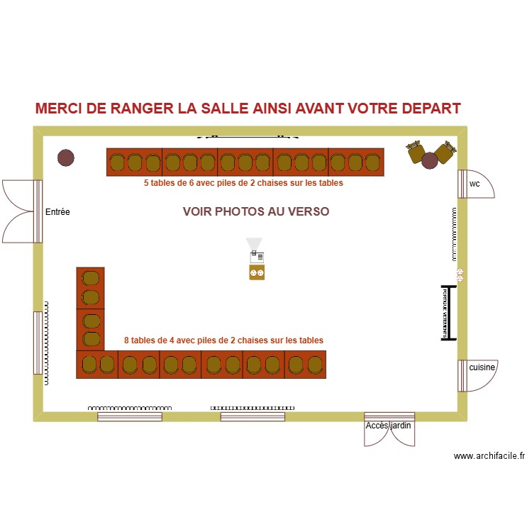 plan rangement de la salle pour clients. Plan de 1 pièce et 96 m2