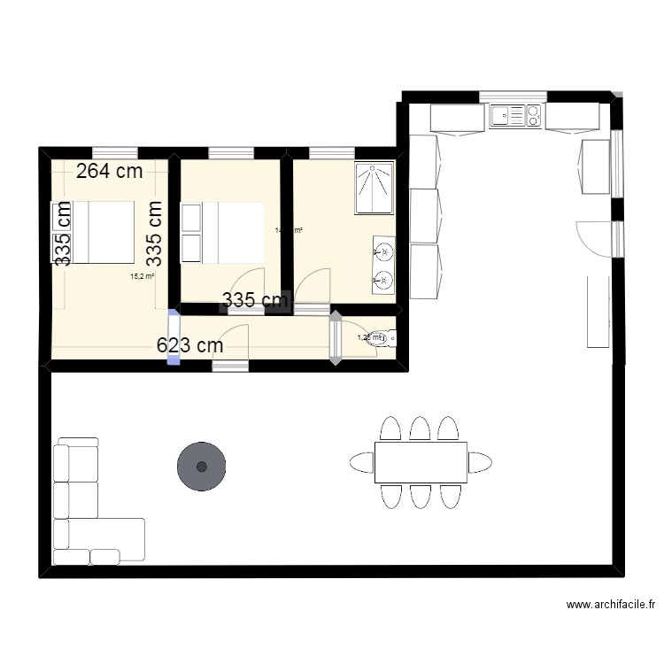 essai roost. Plan de 3 pièces et 31 m2