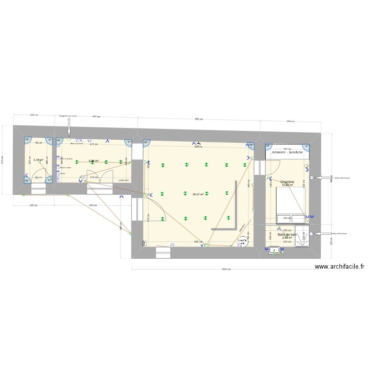 Amanlis - Plan Elec. Plan de 9 pièces et 95 m2