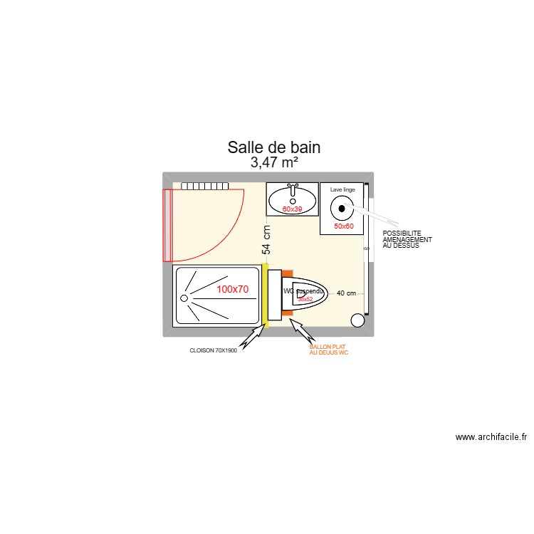 SB ANNA 2. Plan de 1 pièce et 3 m2