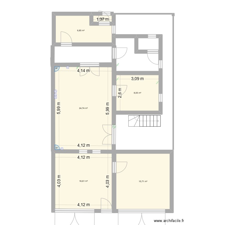 EMMA ADJAKP. Plan de 6 pièces et 73 m2