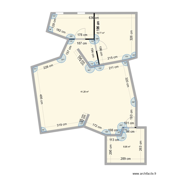 Maison Daix. Plan de 3 pièces et 65 m2