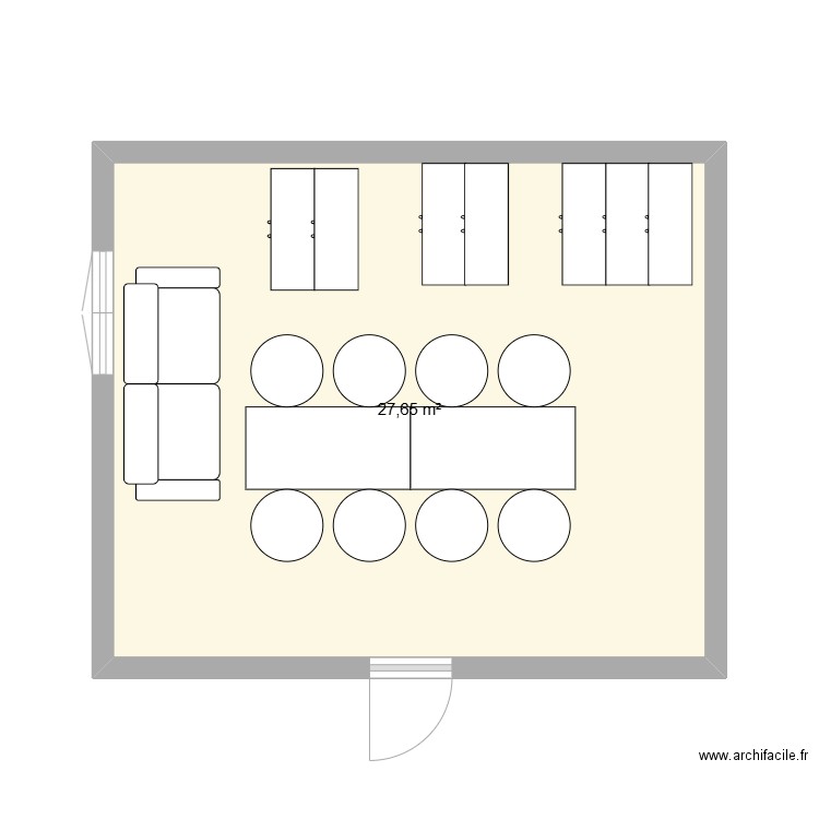 salle . Plan de 1 pièce et 28 m2