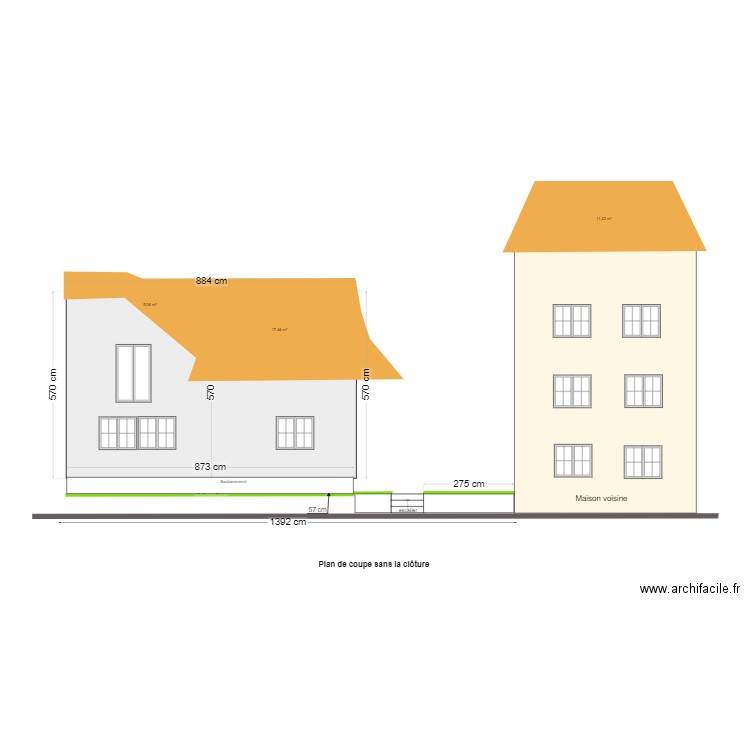 plan de coupe avec gazon  (déf). Plan de 0 pièce et 0 m2