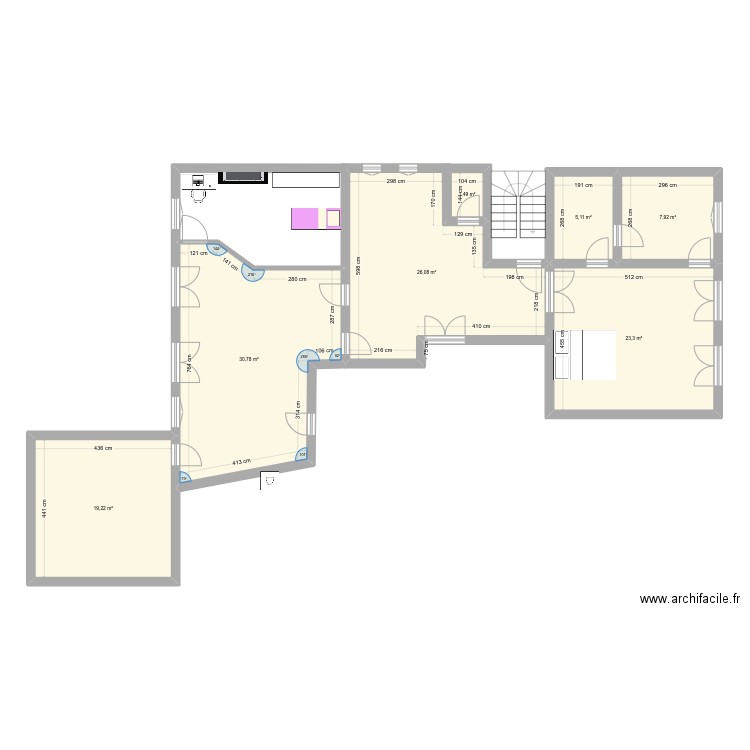 2eme Etage 1. Plan de 7 pièces et 114 m2