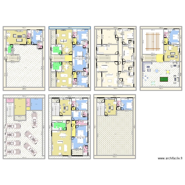 13/20 2 ch. Plan de 107 pièces et 1696 m2