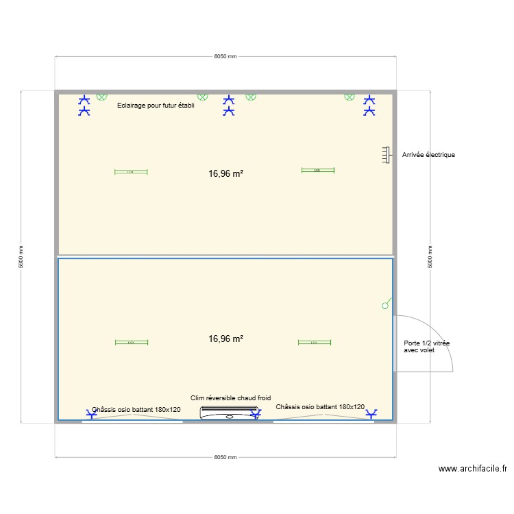 Farniente . Plan de 2 pièces et 34 m2