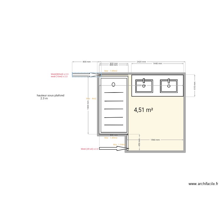 Capestan. Plan de 1 pièce et 5 m2