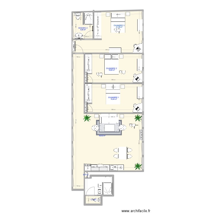 Imhaus V9. Plan de 7 pièces et 104 m2