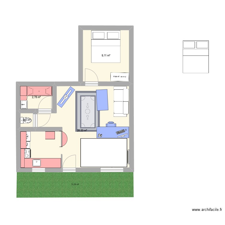 Alexandre. Plan de 4 pièces et 41 m2