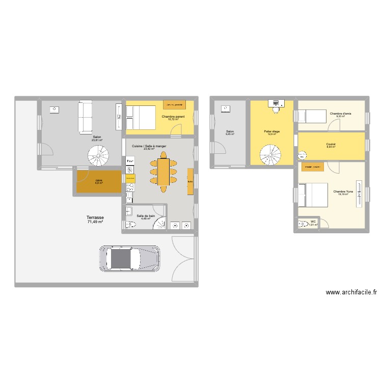 Travaux maison. Plan de 12 pièces et 199 m2