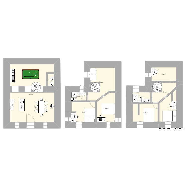 Maison Lannion 2. Plan de 11 pièces et 124 m2