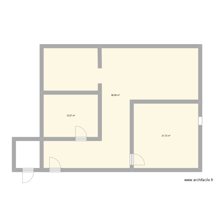 appartement c3. Plan de 3 pièces et 90 m2