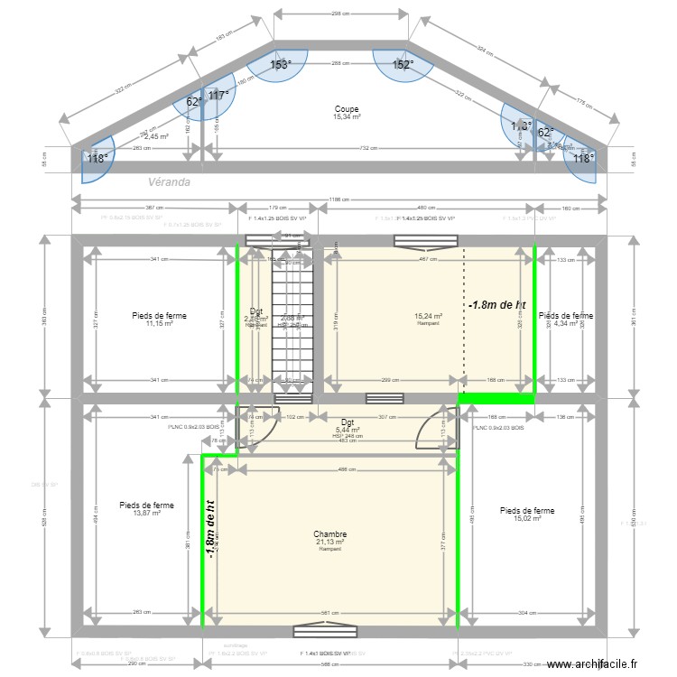 ML24015227 . Plan de 22 pièces et 201 m2