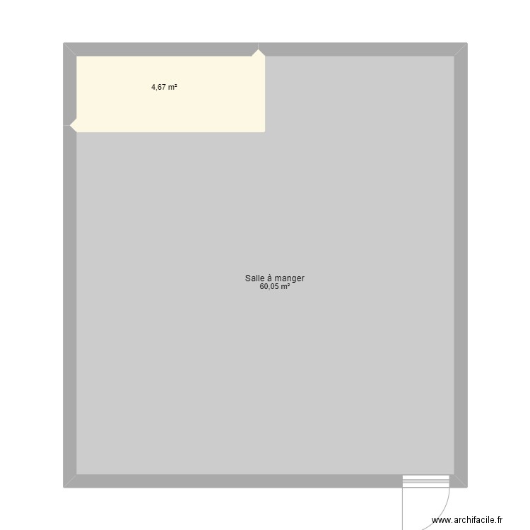 POP UP plan de salle. Plan de 2 pièces et 65 m2