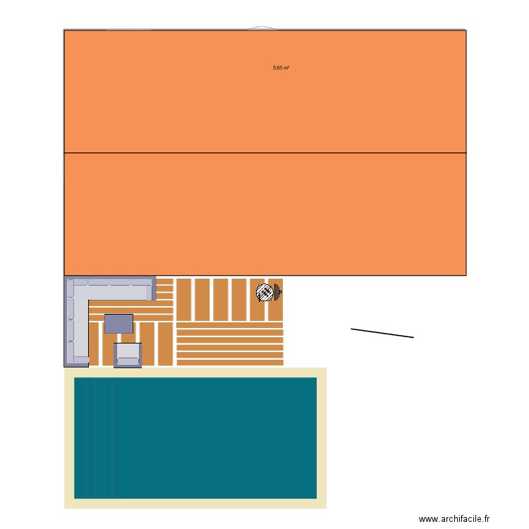 maison nous. Plan de 1 pièce et 6 m2