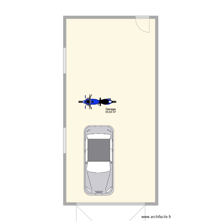 Garage. Plan de 1 pièce et 56 m2