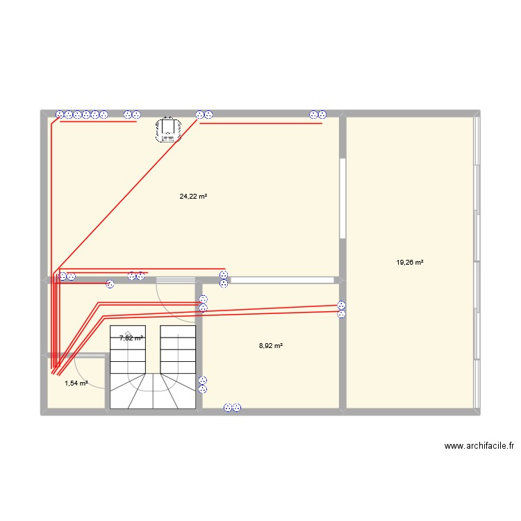 maison. Plan de 5 pièces et 62 m2