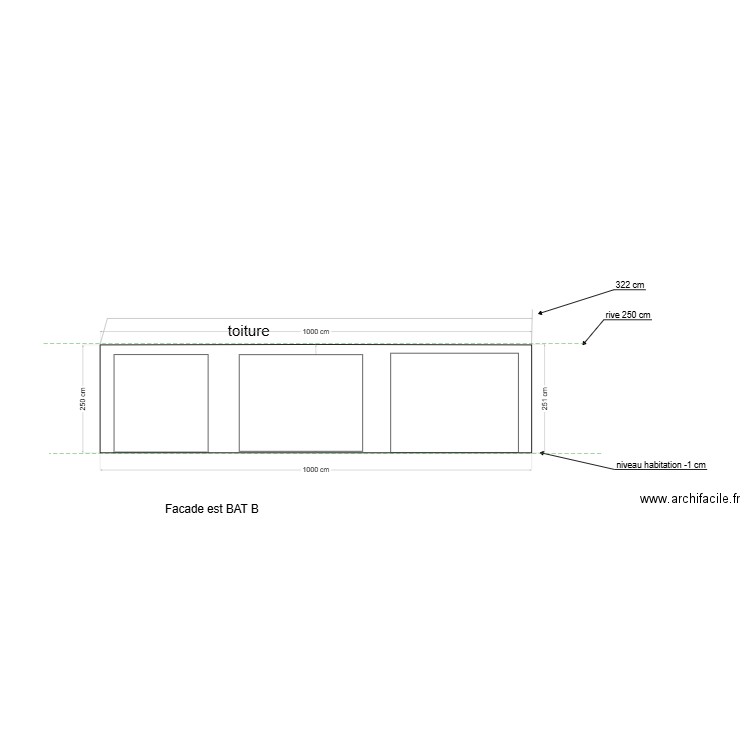 BAT B EXISTANT facade est. Plan de 0 pièce et 0 m2