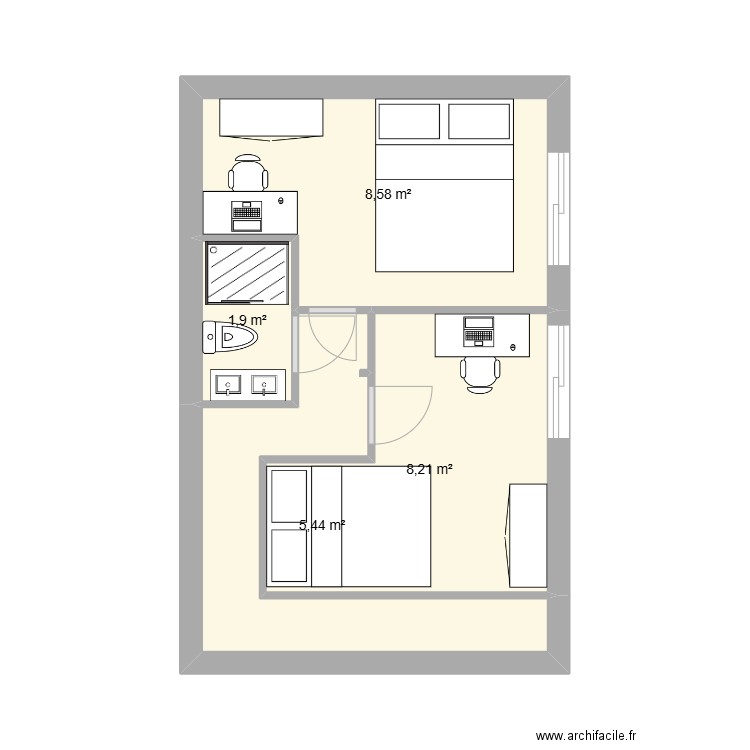 Maison RCM plan définitif. Plan de 4 pièces et 24 m2