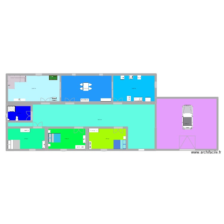 maison de M. TOURTAN . Plan de 9 pièces et 294 m2