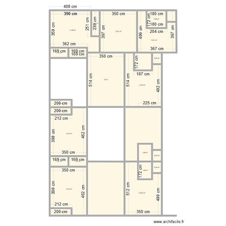 FAMILLE BLOTTIER Plan 3. Plan de 22 pièces et 139 m2