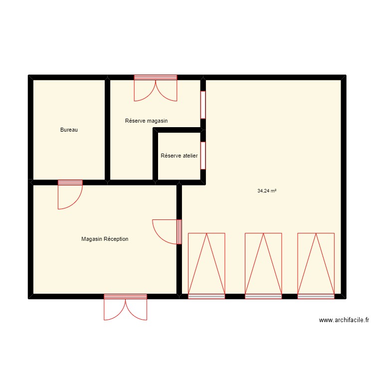 garage. Plan de 5 pièces et 68 m2