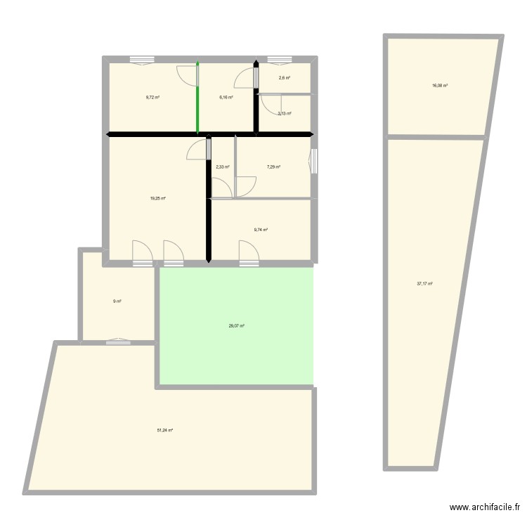 projet plan 2. Plan de 13 pièces et 203 m2