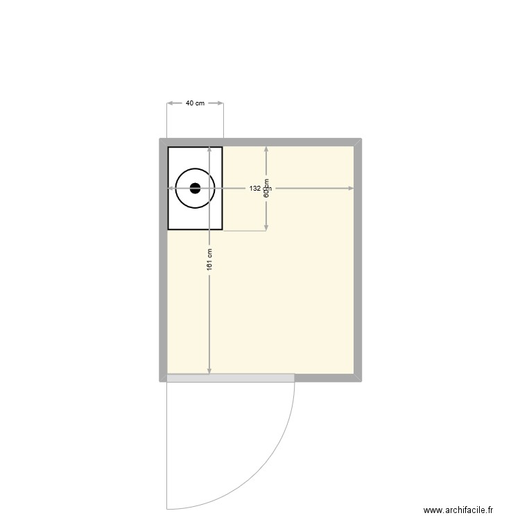 Buanderie. Plan de 1 pièce et 2 m2