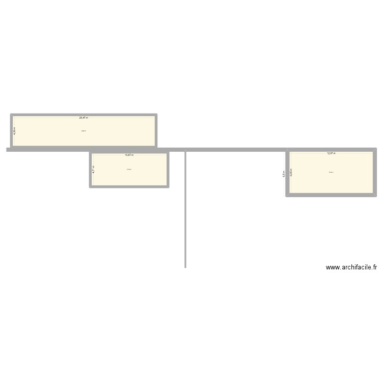 Ext pignon Nord grange. Plan de 3 pièces et 214 m2