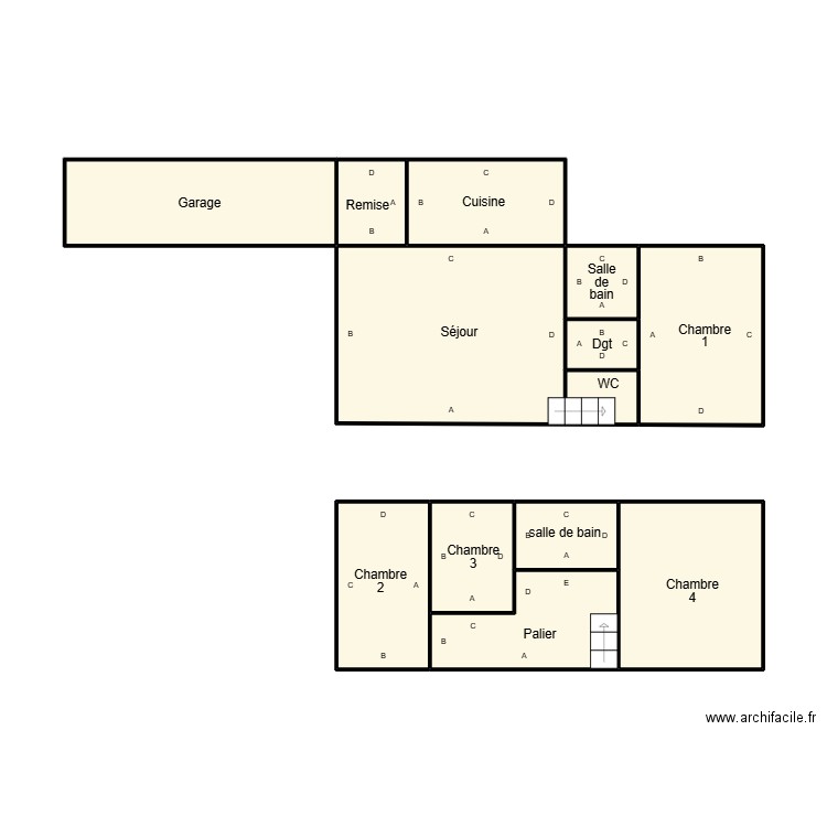 PLOGASTEL GONCALVES MILIEU. Plan de 13 pièces et 45 m2