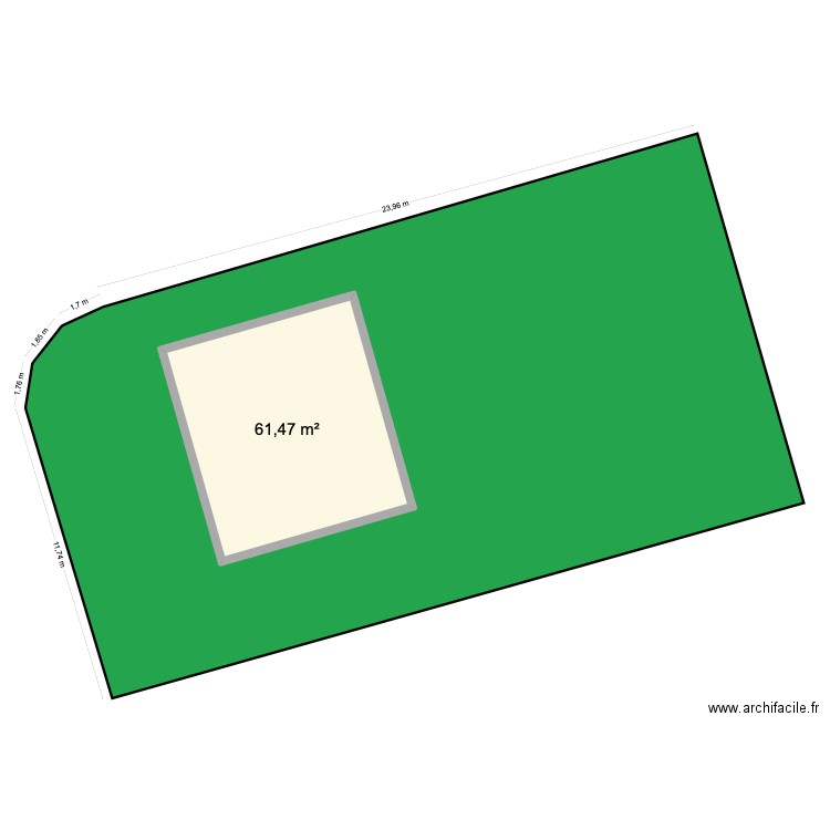 Parcelle AK486. Plan de 1 pièce et 61 m2